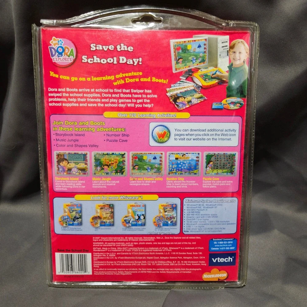 Vtech Whiz Kid Dora the Explorer Save the School Day Whizware New 80-086020